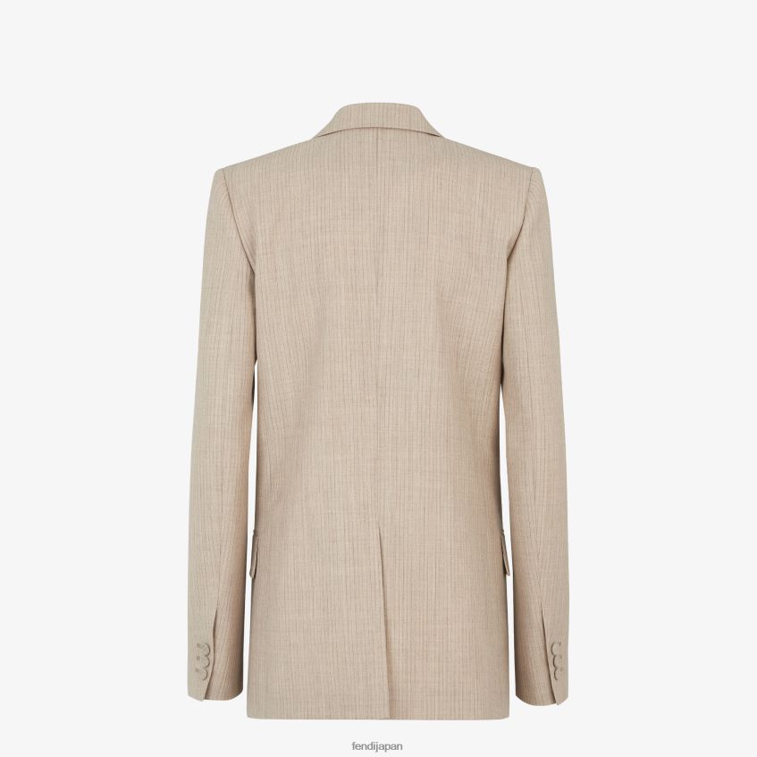 jp Fendi 女性 フランネルブレザー ベージュ 20L42T949 衣服