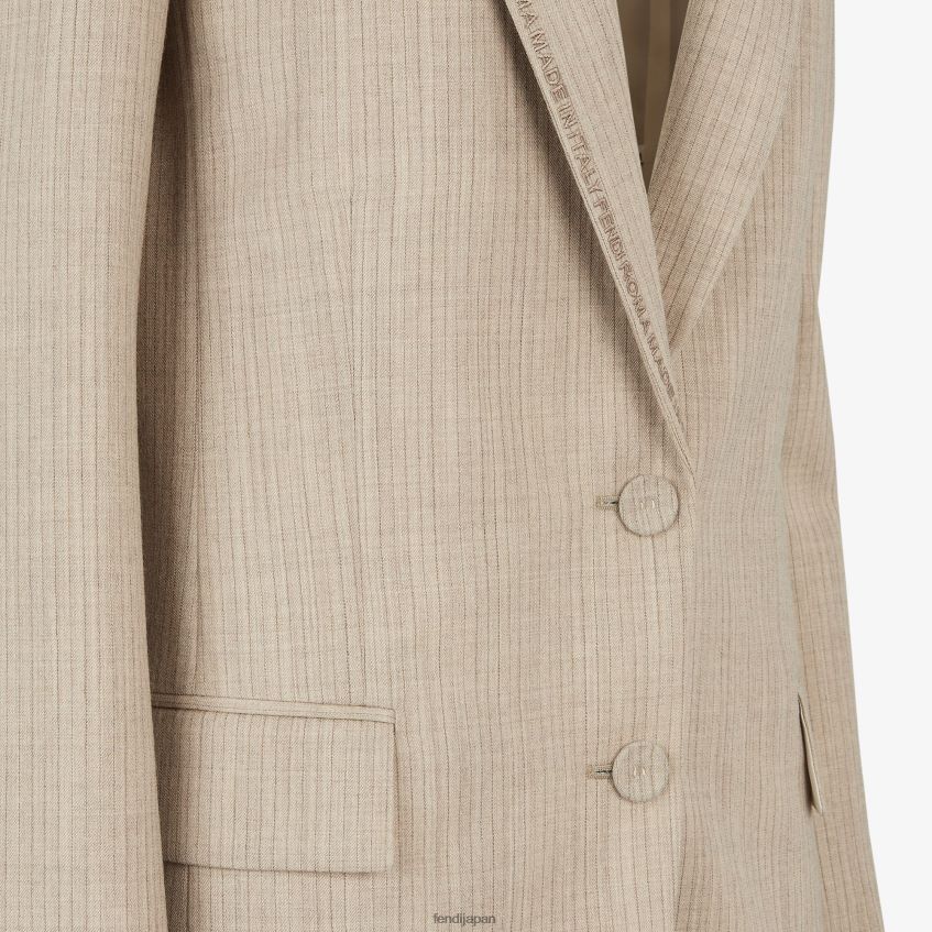 jp Fendi 女性 フランネルブレザー ベージュ 20L42T949 衣服