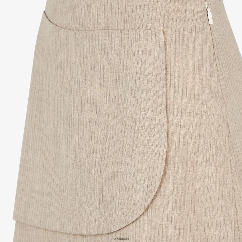 jp Fendi 女性 フランネルスカート ベージュ 20L42T951 衣服