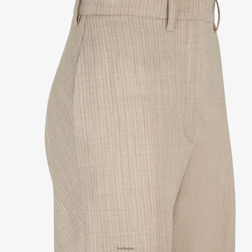 jp Fendi 女性 フランネルパンツ ベージュ 20L42T952 衣服