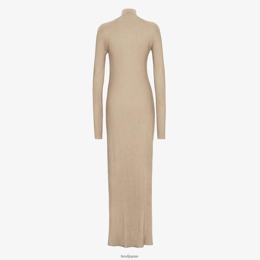 jp Fendi 女性 シルクとビスコースのドレス ベージュ 20L42T953 衣服