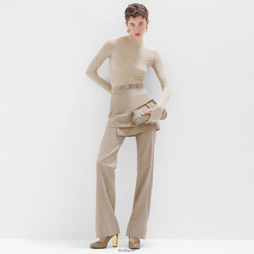 jp Fendi 女性 エンブロイダリービスコース ジャンパー ベージュ 20L42T962 衣服