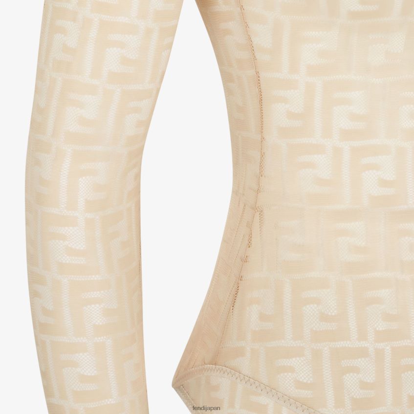 jp Fendi 女性 レースのボディスーツ ベージュ 20L42T968 衣服