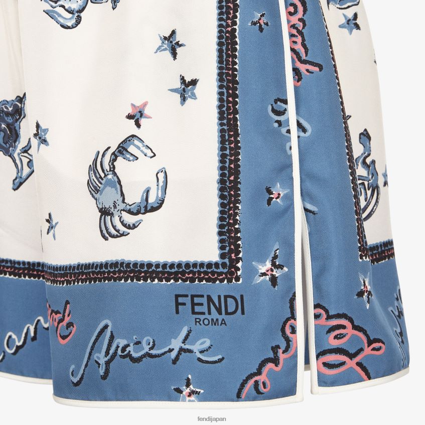 jp Fendi 女性 シルクショーツ 青 20L42T984 衣服