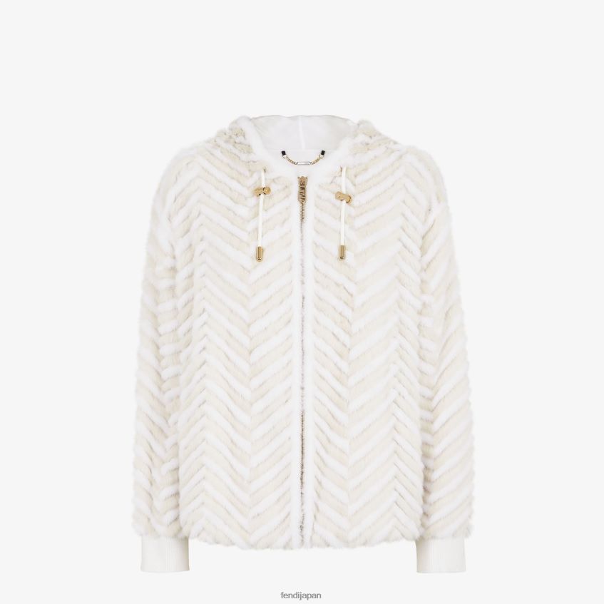 jp Fendi 女性 ミンクジャケット 白 20L42T986 衣服
