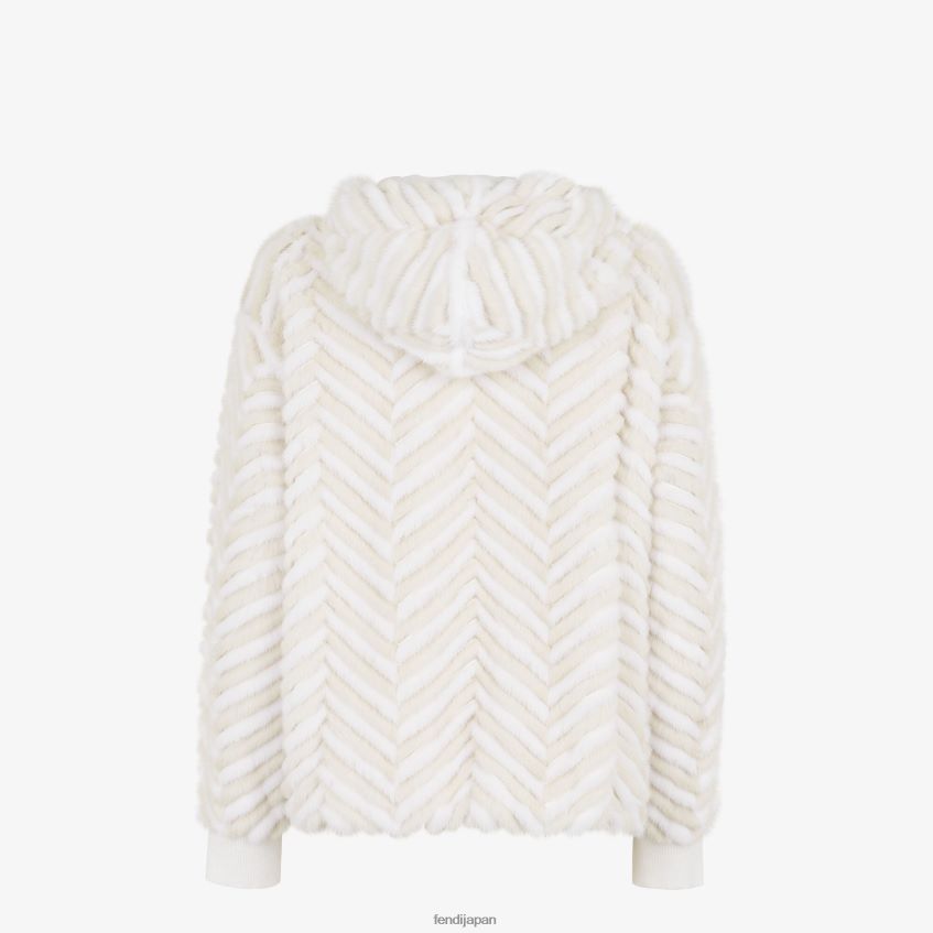jp Fendi 女性 ミンクジャケット 白 20L42T986 衣服