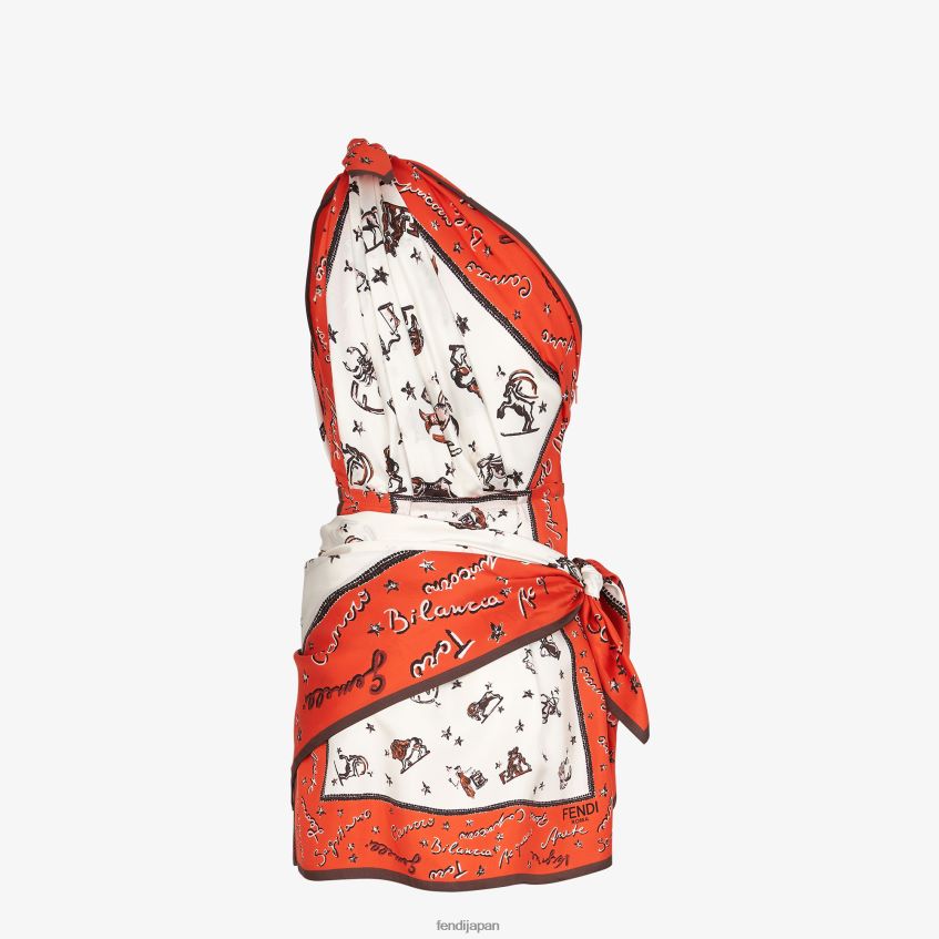 jp Fendi 女性 シルクドレス オレンジ 20L42T989 衣服