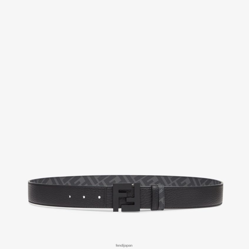jp Fendi 男性 FFレザーリバーシブルベルト 黒 20L42T2330 アクセサリー