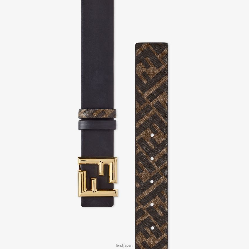 jp Fendi 男性 FF ラウンドレザーリバーシブルベルト 黒 20L42T2333 アクセサリー