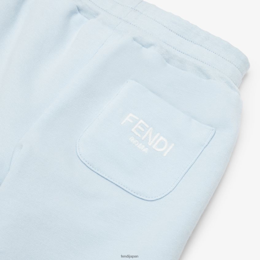 jp Fendi 子供たち フリースとFFナイロンのリバーシブルパンツ ライトブルー 20L42T2817 衣服