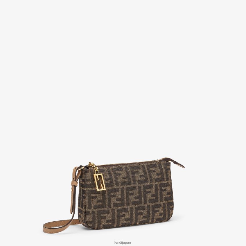 jp Fendi 女性 チェーン付きジャカード FF ファブリック クラッチ 茶色 20L42T537 アクセサリー
