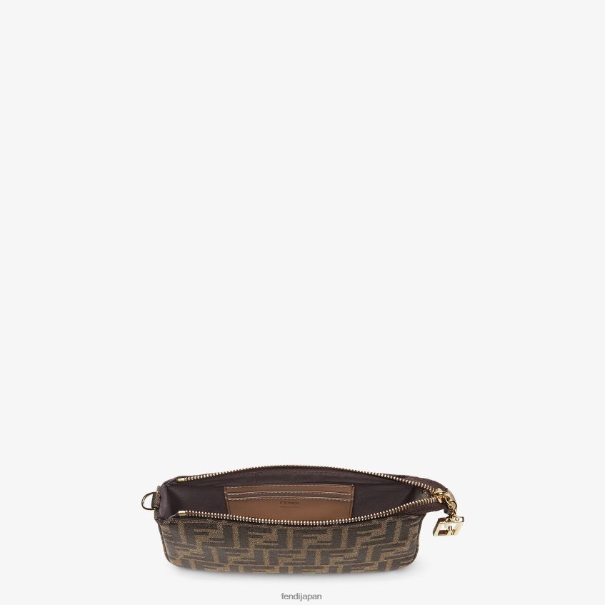 jp Fendi 女性 チェーン付きジャカード FF ファブリック クラッチ 茶色 20L42T537 アクセサリー