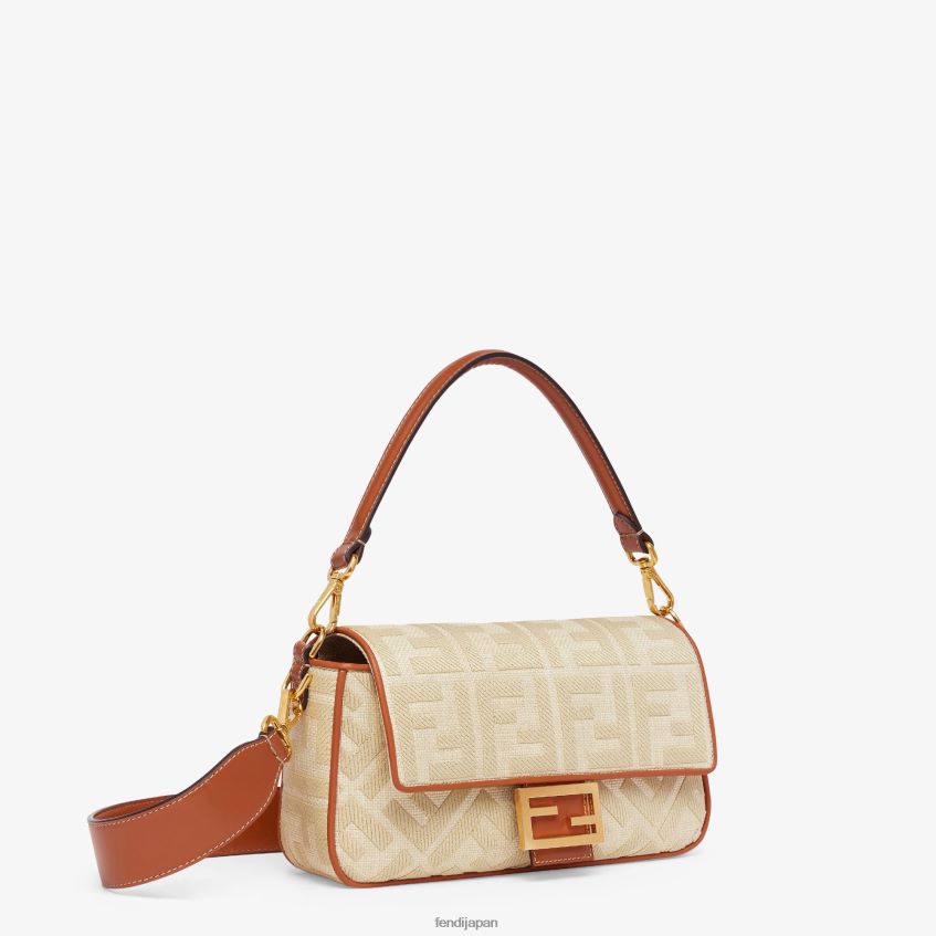 jp Fendi 女性 FF刺繍入りナチュラルストローバッグ ベージュ 20L42T565 アクセサリー