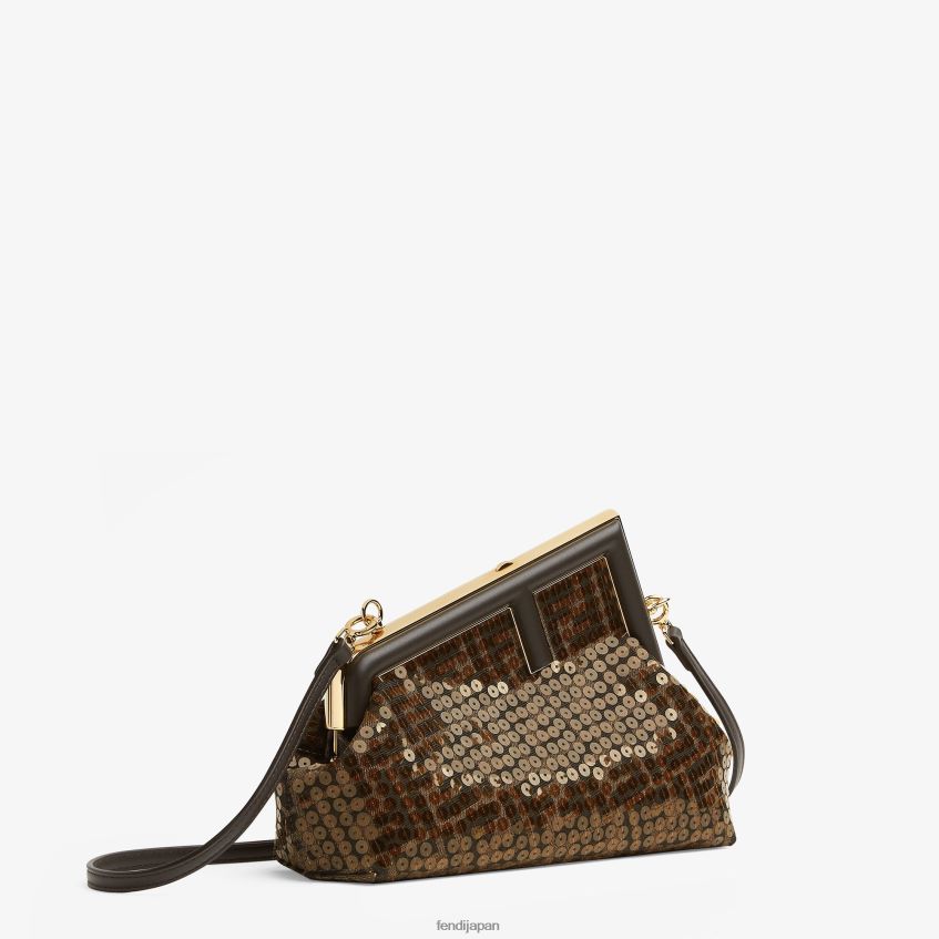 jp Fendi 女性 スパンコール付きFFジャカード生地バッグ 茶色 20L42T588 アクセサリー