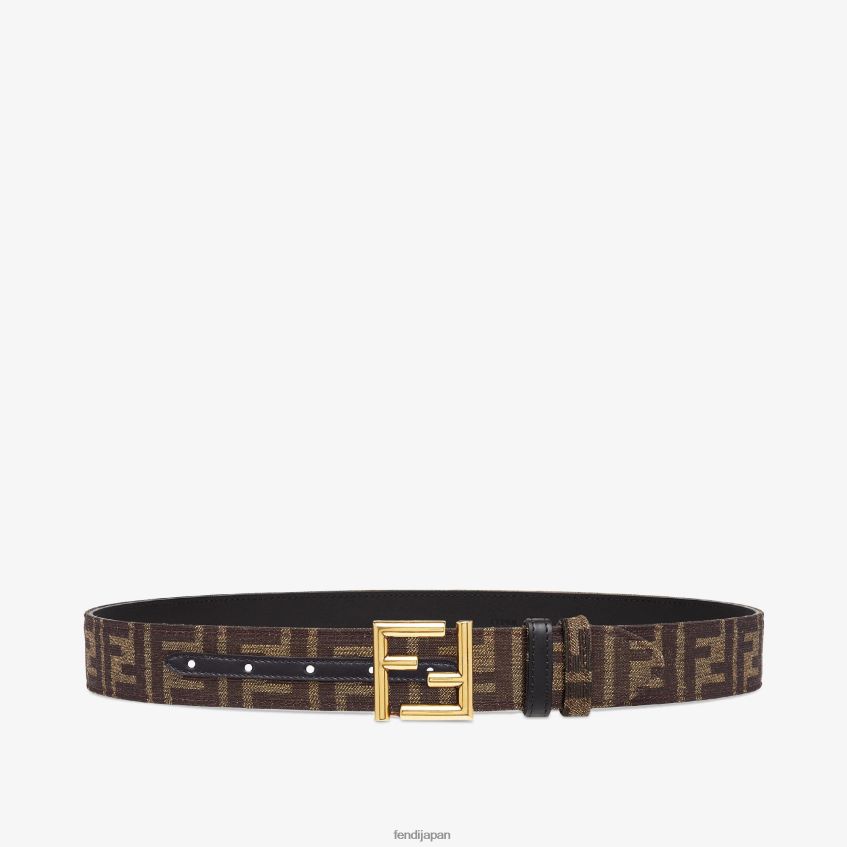 jp Fendi 女性 レザーとFF生地のリバーシブルベルト 黒 20L42T59 アクセサリー