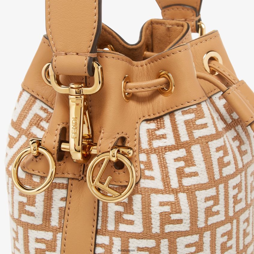 jp Fendi 女性 FFモチーフのタペストリー生地を使用したラフィアミニバッグ 白 20L42T600 アクセサリー