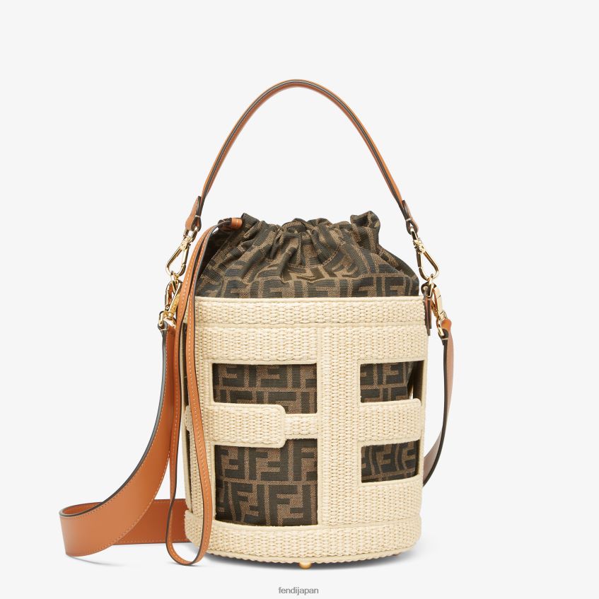 jp Fendi 女性 天然ストローとFF生地のバッグ ベージュ 20L42T604 アクセサリー