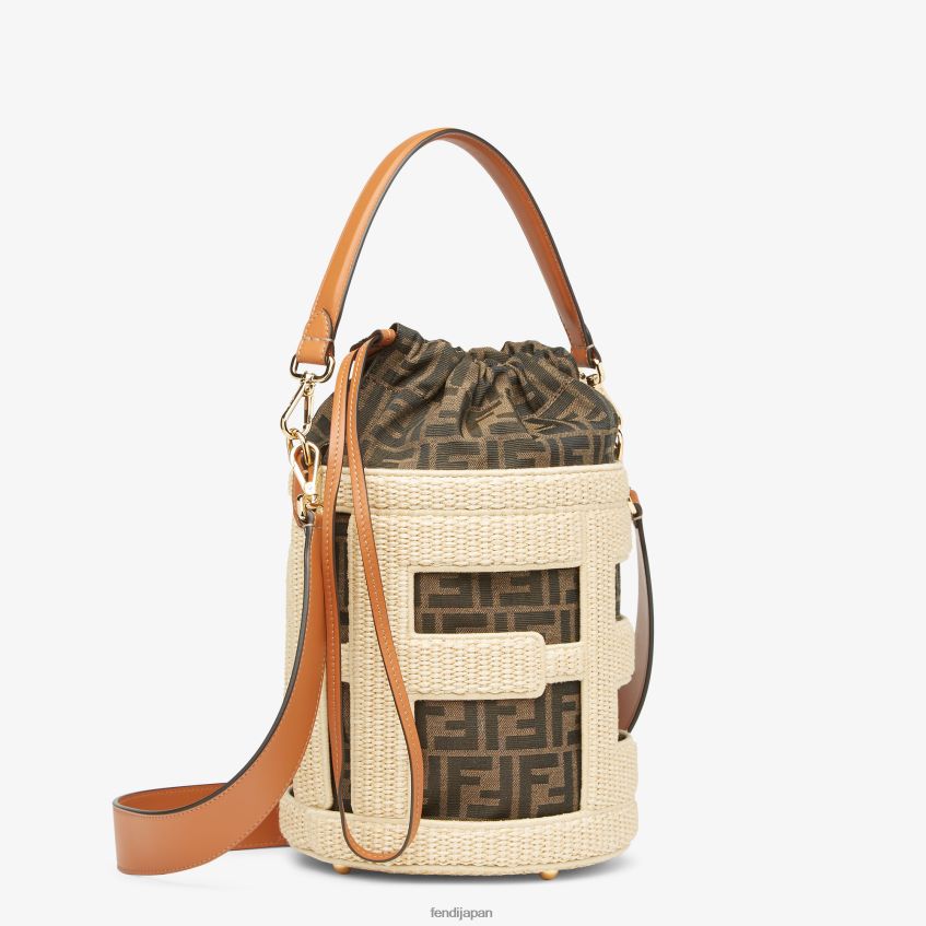 jp Fendi 女性 天然ストローとFF生地のバッグ ベージュ 20L42T604 アクセサリー