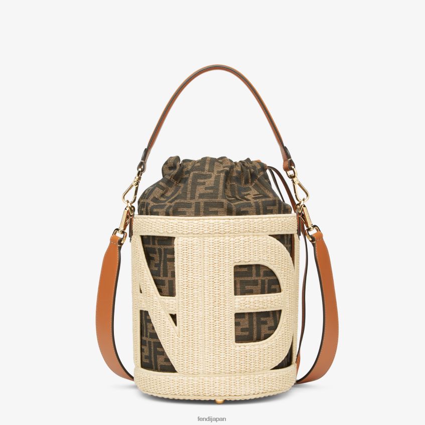 jp Fendi 女性 天然ストローとFF生地のバッグ ベージュ 20L42T604 アクセサリー