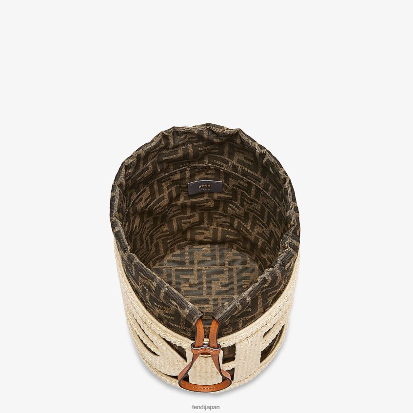 jp Fendi 女性 天然ストローとFF生地のバッグ ベージュ 20L42T604 アクセサリー