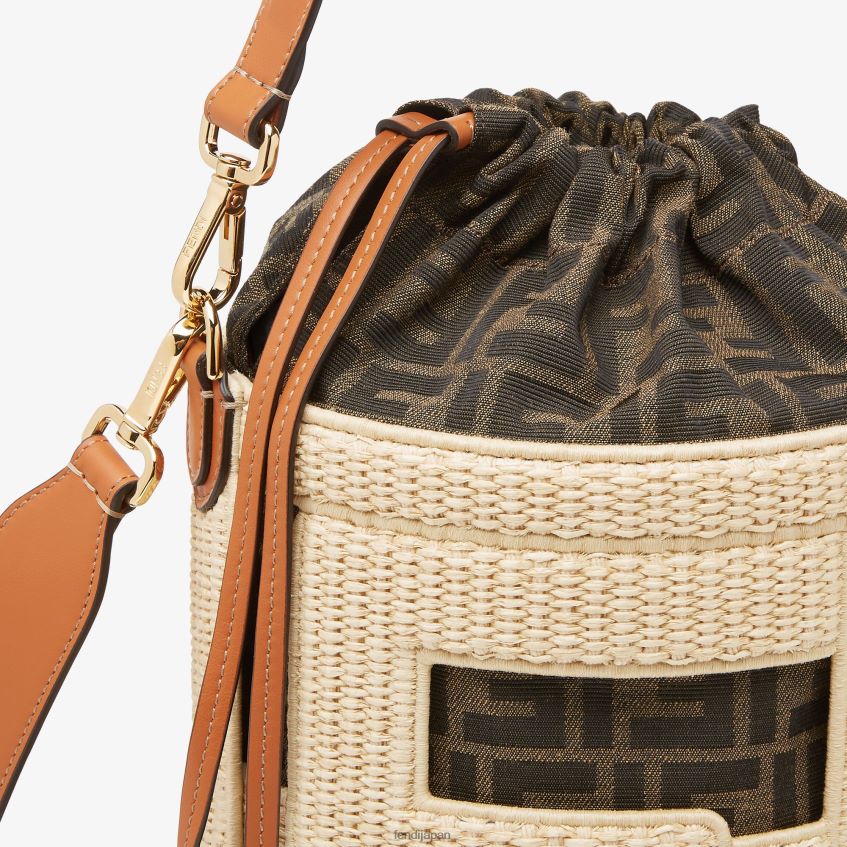 jp Fendi 女性 天然ストローとFF生地のバッグ ベージュ 20L42T604 アクセサリー