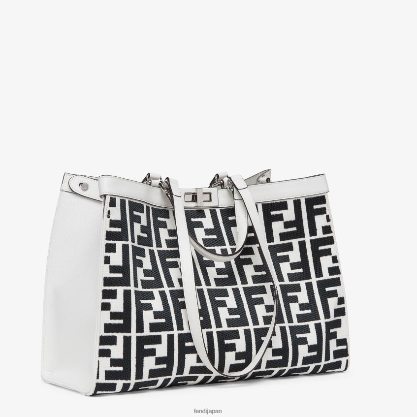 jp Fendi 女性 FF刺繍入りキャンバスショッパー 白 20L42T688 アクセサリー