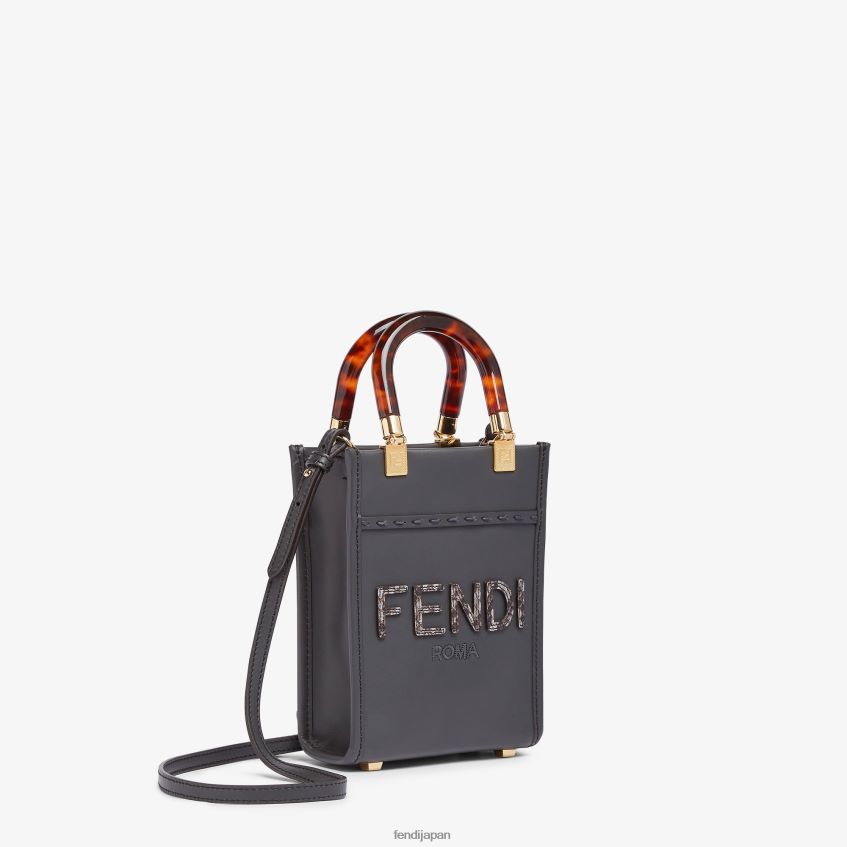 jp Fendi 女性 レザーとelapheのミニバッグ グレー 20L42T843 アクセサリー