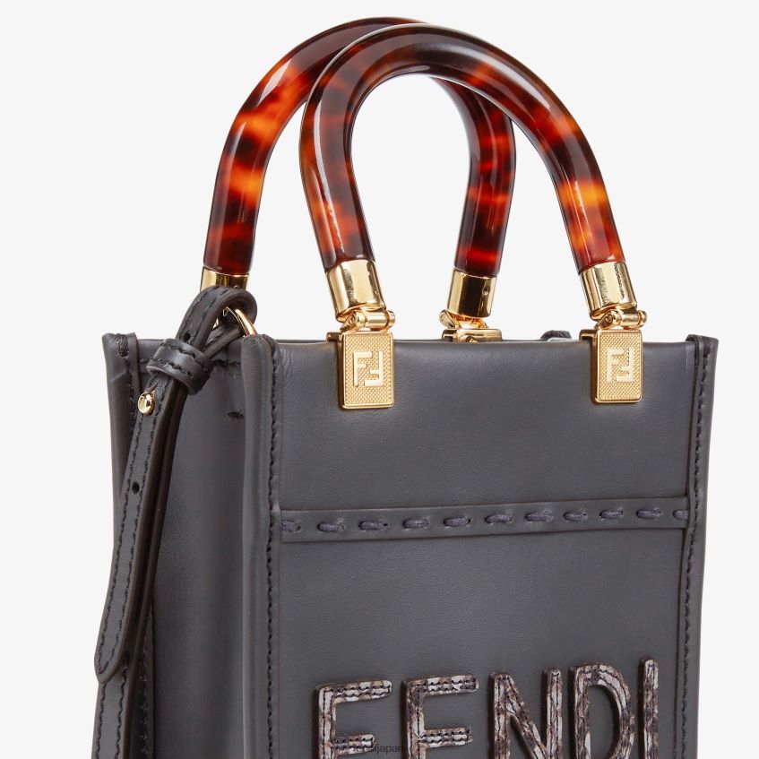 jp Fendi 女性 レザーとelapheのミニバッグ グレー 20L42T843 アクセサリー