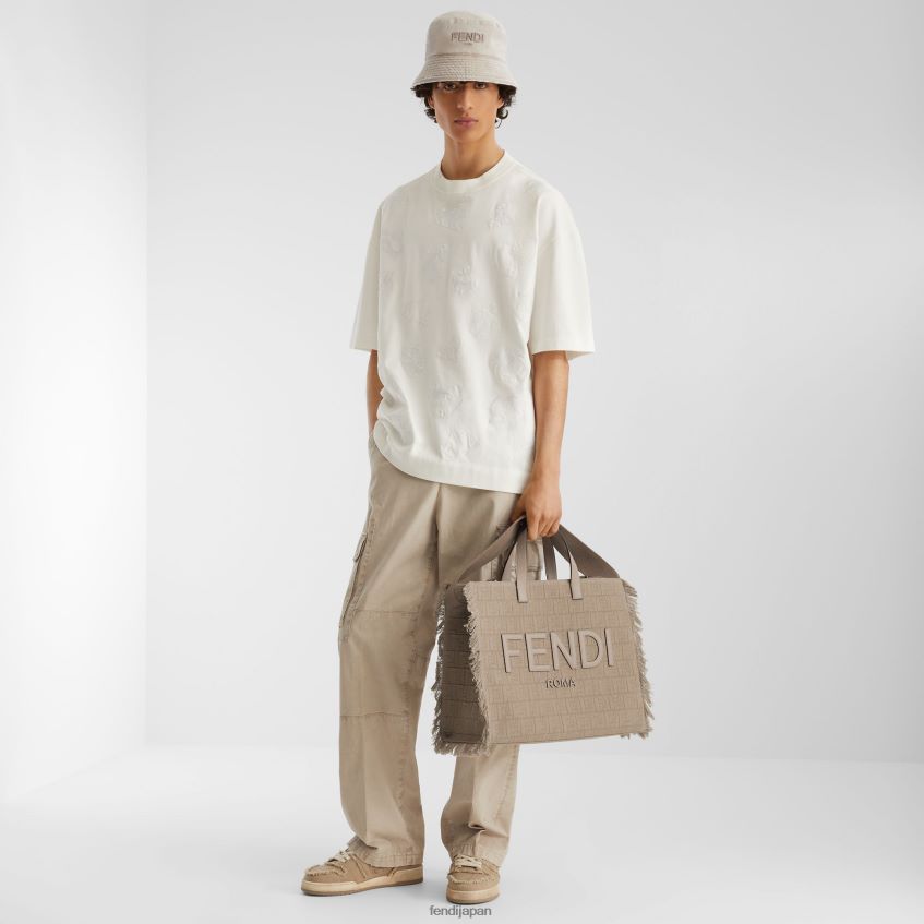 jp Fendi 男性 フリンジ付きffファブリックバッグ ベージュ 20L42T1847 アクセサリー