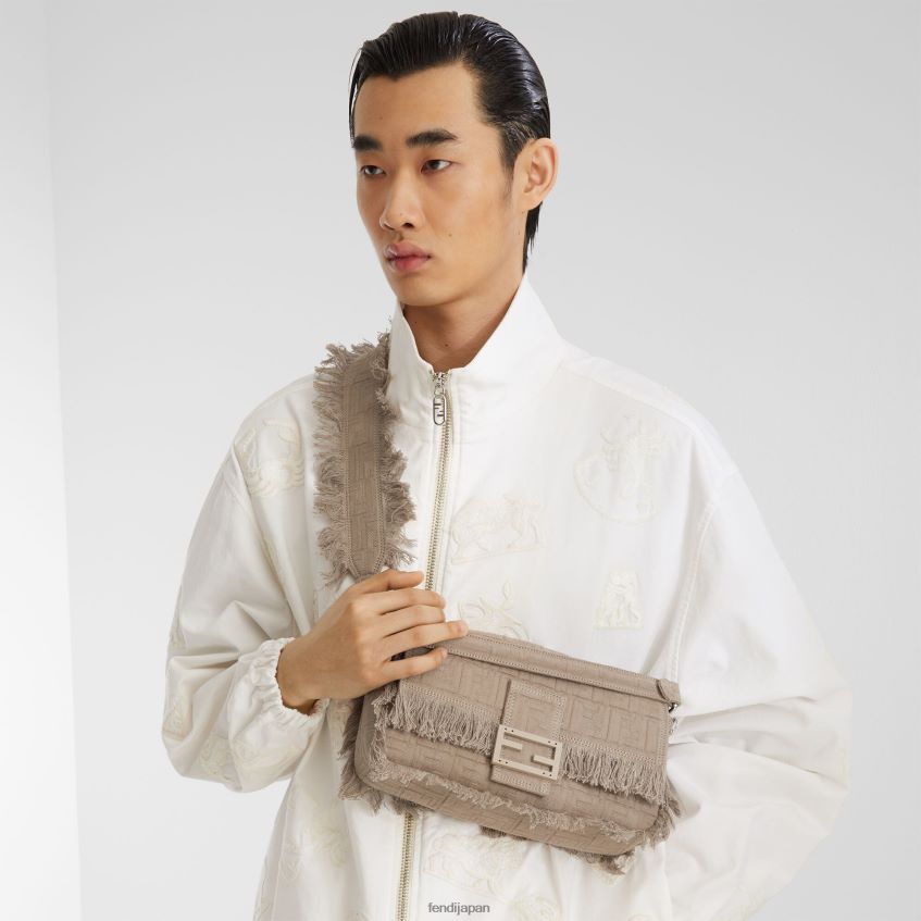 jp Fendi 男性 フリンジ付きffファブリックバッグ ベージュ 20L42T1848 アクセサリー