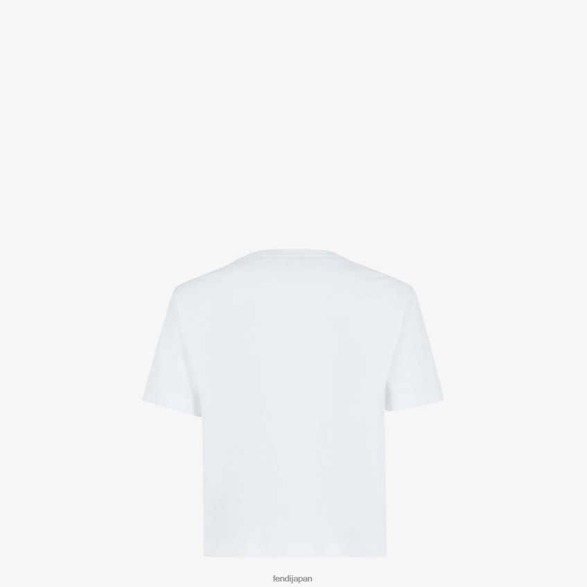 jp Fendi 女性 コットンTシャツ 白 20L42T1112 衣服