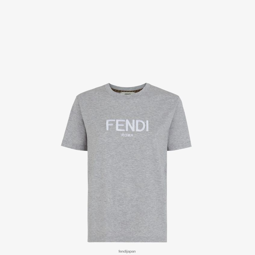 jp Fendi 女性 メランジコットン Tシャツ グレー 20L42T1113 衣服