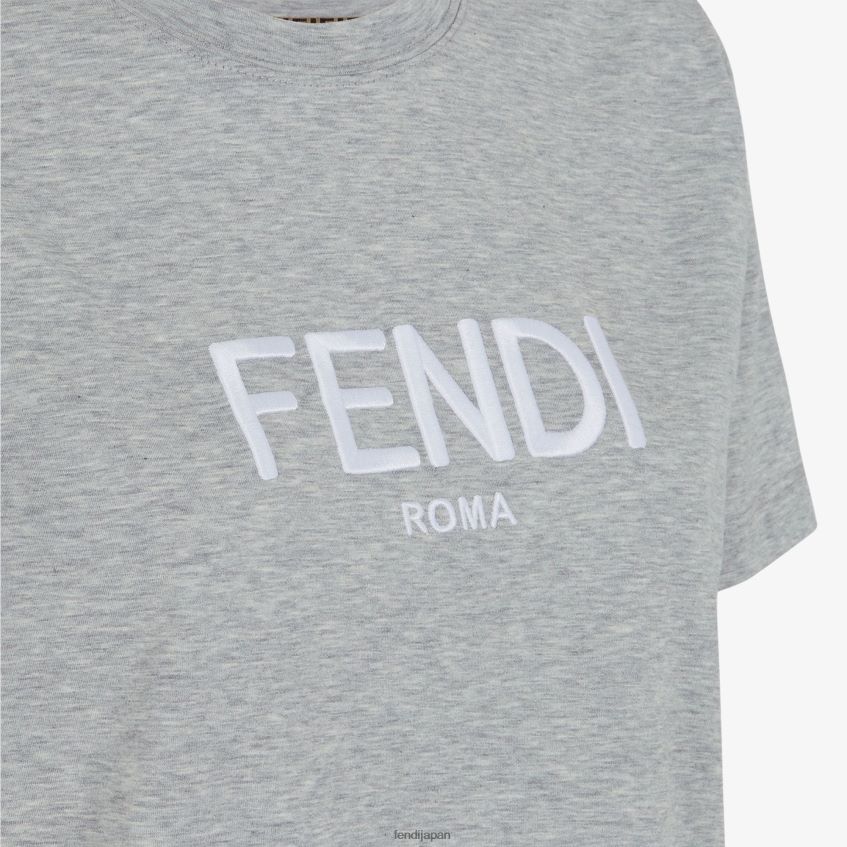 jp Fendi 女性 メランジコットン Tシャツ グレー 20L42T1113 衣服