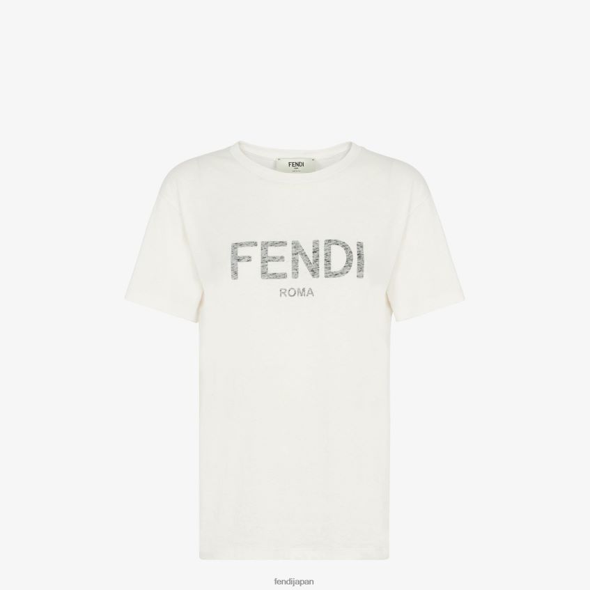 jp Fendi 女性 ジャージーTシャツ 白 20L42T950 衣服